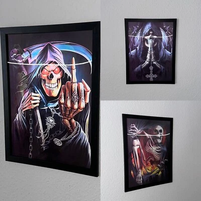 3in1 "Death's Head" Hologramm 3D Wandbild Dekoration Geschenk - Bild 1 von 4