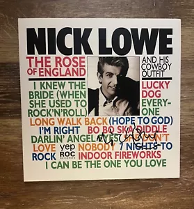 * NICK LOWE * signed vinyl album * COWBOY OUTFIT * ROSE OF ENGLAND * 1 - Picture 1 of 2