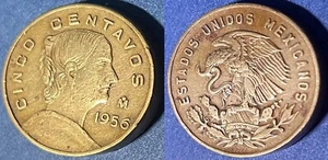 Mexico 1956 5 Centavos KM-426 Brass XF+ #76 - US Seller - Picture 1 of 1