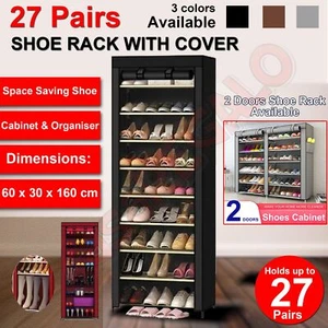 Shoe Rack Stackable Cabinet Storage Organiser Portable Wardrobe - Picture 1 of 26