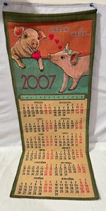 Wandteppich Wandkalender Schriftrolle 2007 Jahr des Schweins Sternzeichen Horoskop auf Russisch - Bild 1 von 4