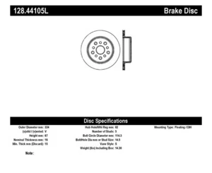 StopTech for 93-98 Toyota Supra Turbo Drilled Left Rear Rotor - Picture 1 of 7
