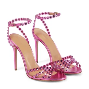 Sexy women, diamond high heels sandals slim heels round toe Peep Toes high heels - Picture 1 of 22