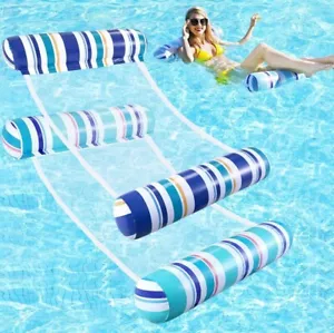Inflatable Water Hammock Beach Pool 4-in-1 Float Lounge Bed & Chair 2 Pack 2 Pcs - Picture 1 of 5