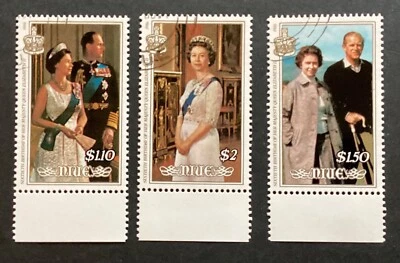 NIUE 1986 60 Cumpleaños de la Reina Isabel II Set vfu/cto (A566) Foto 1 de 2