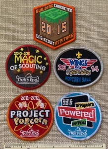 5 TRAILS END POPCORN SALES Boy Scout PATCHES BSA Scouting Badge 2010-2015 - Picture 1 of 2
