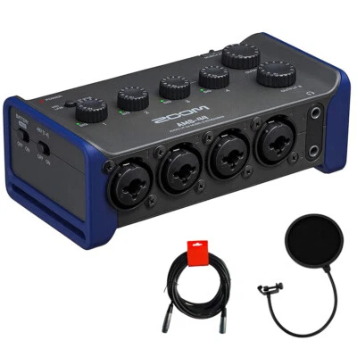 Zoom AMS-44 4x4 USB-C Audio Interface w/ Kellopy Pop Filter and XLR-XLR Cable - Image 1 of 4
