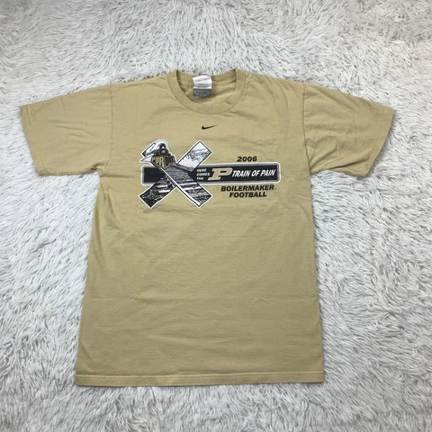 Purdue Boilermakers Shirt Mens Small Beige Nike Center Swoosh Football Y2K Cover