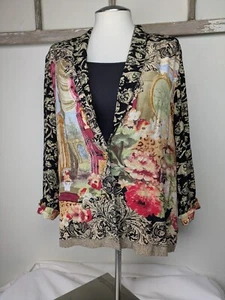 Vintage Women's Artistic Cardigan Blouse Size 14 Artsy Workwear Jacket - Picture 1 of 16