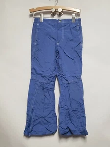 Ponytails Girls Blue Slash Pockets Nylon Ankle Zip Athletic Wind Pants Size 6 - Picture 1 of 6