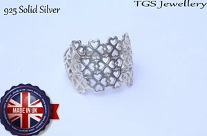Solid Silver 925 Ladies Ring UK Made + Gift Box - Picture 1 of 3