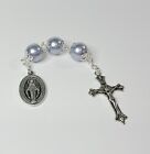 Silver Beads Three Hail Mary Devotion Chaplet Rosary Confirmation Catholic