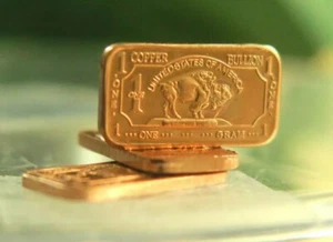 1g 1 Gram Pure Copper Bar Bullion Ship /Buffalo / Maple .999 Investment Ingot - Picture 1 of 2