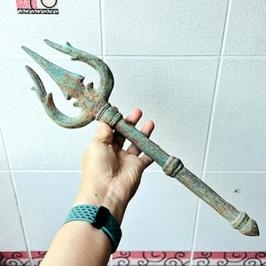 Antiguo Khmer Guerrero de Bronce Tridente Trishul Guardián Protección Artefactos 18004 - Imagen 1 de 20