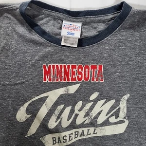 Camiseta gris estilo de vida campus mediana Minnesota Twins para mujer poli algodón rayón - Imagen 1 de 9