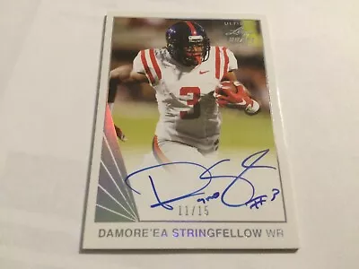 2017 Leaf Ultimate "1990" Damore'ea Stringfellow RC Auto /15 WR  Mississippi - Image 1 of 2