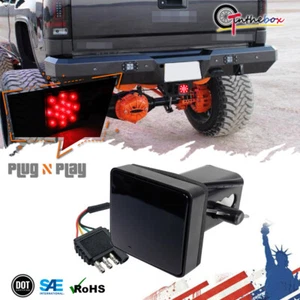 2" Smoked 15 LED Light 4 Way Trailer Tow Hitch Cover Stop Tail Light Brake Lamp - Bild 1 von 12