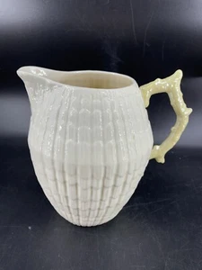 Belleek Pottery Ireland Limpet Pitcher Parian Porcelain Milk Pitcher Vintage - Picture 1 of 12