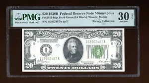 DBR 1928-B $20 DGS FRN Minneapolis Fr. 2052-Idgs PMG 30 EPQ Serial I02902487A - Picture 1 of 2