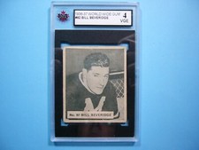 1936/37 V356 WORLD WIDE GUM HOCKEY CARD #82 BILL BEVERIDGE KSA 4 VG/EX 36/37 WWG