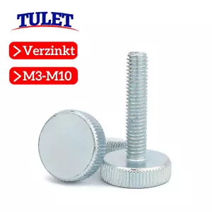 Rändelschraube DIN 653 niedrige Form stahl verzinkt Rändelschrauben M3 - M10 - Bild 1 von 3