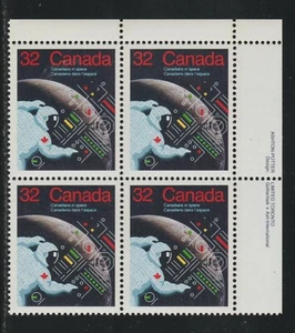 1985 Canada SC# 1046 UR - Canadians in Space - Plate Block M-NH Lot# 1753 - Picture 1 of 1
