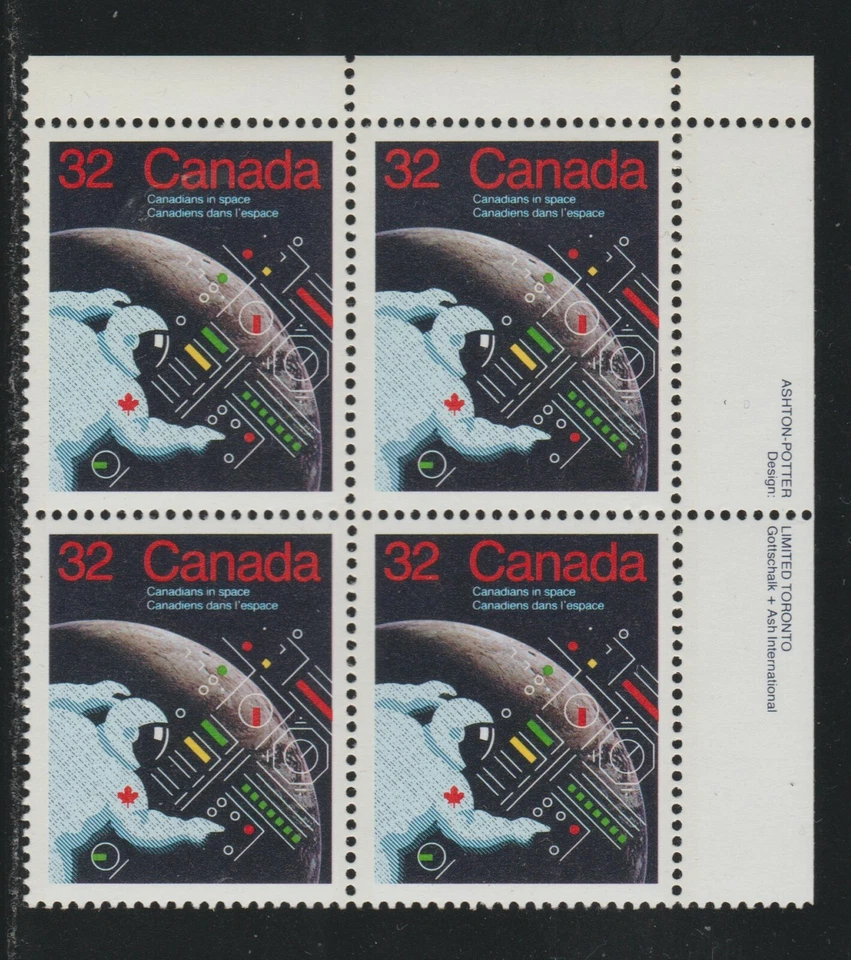 1985 Canada SC# 1046 UR - Canadians in Space - Plate Block M-NH Lot# 1753 - Image 1 of 1