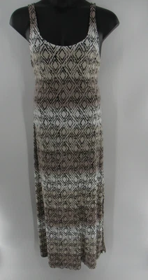 Maxi Vestido Tejido Sin Mangas Azul Marino Antiguo Beige Negro Mármol Elastizado Informal NUEVO Foto 1 de 4