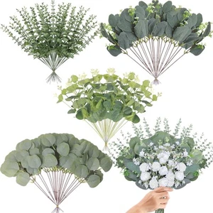 100 Pcs 4 Kinds Mixed Eucalyptus Stems Bulk, Artificial Silver Dollar Eucalyp... - Picture 1 of 7