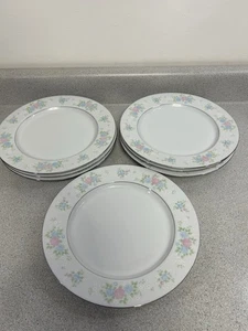 China Garden Prestige Jian Shiang Dinner Plate 10 1/2” Floral Set Of 7 Plates - Picture 1 of 6