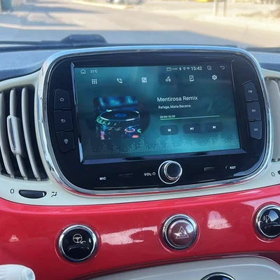 Reproductor estéreo GPS para radio de coche Android 14 apto para Apple Carplay para FIAT 500 2016-2019 Foto 1 de 4