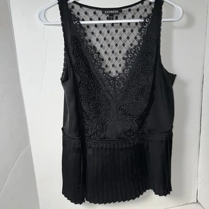 Canotta donna express pizzo farfalla elegante gotica vittoriana nera taglia M - Foto 1 di 7