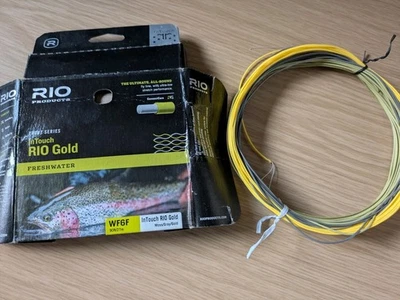 Línea de pesca con mosca Rio InTouch Gold WF6F 90' largo 47', bien usada. Caja Foto 1 de 4