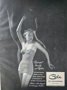 1951  Women's Cole of California swimsuit beauty in nylon Vintage Fashion ad  - Picture 1 of 1