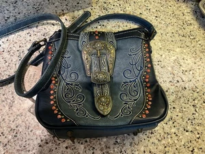NEU MIT ETIKETT MONTANA WEST CARRY VERDECKTE HANDTASCHE HANDTASCHE BLAU GROSS JUWELEN - Bild 1 von 13