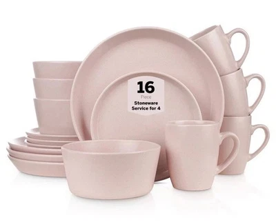 Juego de vajilla Stone Lain Albie gres 16 piezas rosa nuevo en caja Foto 1 de 4