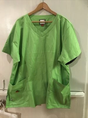 Camisa Médica Mary Engelbreit Verde Lima Para Mujer Talla 2X Foto 1 de 3