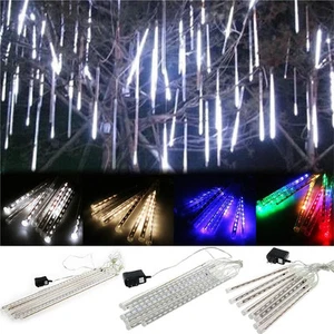 30cm/50cm 144/384 LED Meteor Shower Rain Lights 8Tube Outdoor Tree Light Lamp - Picture 1 of 17