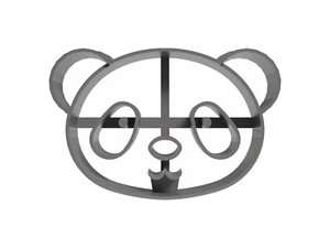 Cortador de galletas detallado cara de panda | Impreso en 3D, estatuillas en 3D - Imagen 1 de 2