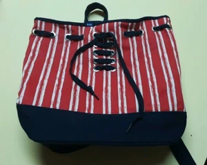Keds Canvas Lace Up Backpack Purse Bag Tote America Red White Blue NWT - Picture 1 of 4