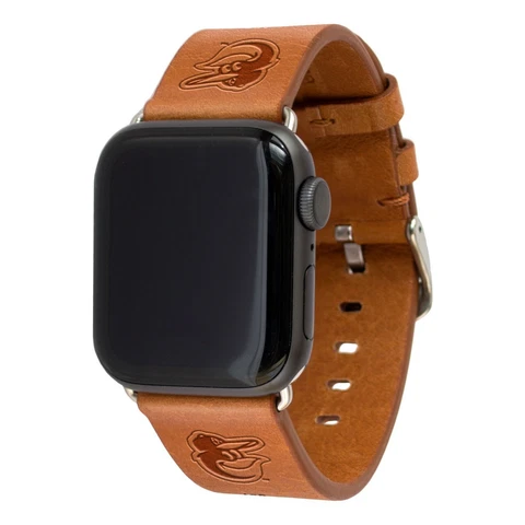 Baltimore Orioles Premium Leather Apple Compatible Watch Band Cover