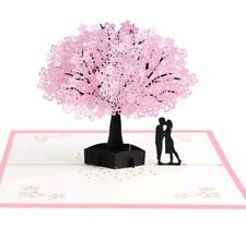 3D Pop Up Karte Hochzeitstag Jahrestag Verlobung Japanische Kirschblüte Rosa