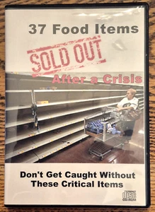 37 artículos de comida agotados después de una crisis 2011 CD-ROM Prepper Survival SIN USAR - Imagen 1 de 4