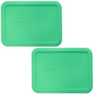 Pyrex 7210-PC 3-cup Bright Green Food Storage Lid Covers (2-Pack) - Picture 1 of 3