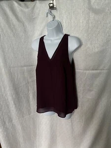 Banana Republic ärmelloses Lagenlook transparentes Top in Pflaumenfarbe, mit Rückenausschnitt. - Bild 1 von 5