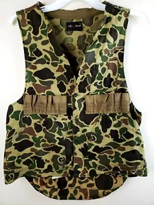 Vintage Hunting Vest Sz M Red Head Shotgun Shell Holder Game Holder Duck Camo - Picture 1 of 12