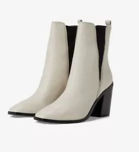 MARC FISHER Women’s Kristie Heeled Leather Bootie Ivory Size 6 - Picture 1 of 10