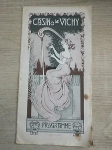 Programme CASINO DE VICHY Année 1908 cov. ART NOUVEAU dans le goût de Mucha - Picture 1 of 4