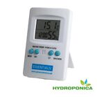 Essentials Digital Min-Max Thermo Hygrometer With Clock. Hydroponics.