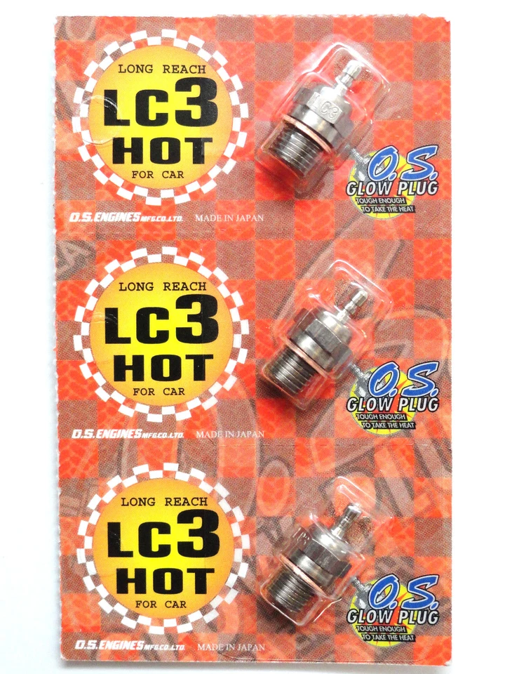 OS LC3 Hot Long Reach Nitro Glow Plug - 3 Pack 71653000 - Image 1 of 1
